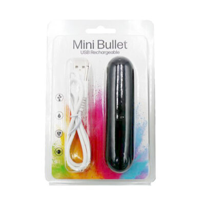 Rechargeable Silicone Coated Bullet Vibrator Black LA 90020 9354434000558 Boxview