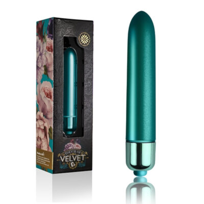 Rocks Off Toys Touch of Velvet Bullet Vibrator Peacock Petals Teal 10RO90PEKP 811041013795 Multiview
