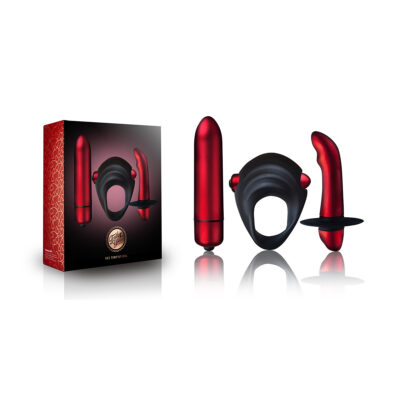 Rocks Off Truly Yours Red Temptations Couples Vibrator Kit Red 10TYSET 811041013900 Multiview