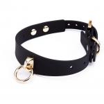 Roomfun Luxury Silicone Collar with Leash Black Gold ZW090 6952701801452 Collar Detail