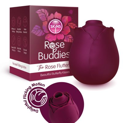 Rose Buddies Rose Flutterz Licking Action Clitoral Stimulator Burgundy SKRBRFZ 5037353010306 Multiview