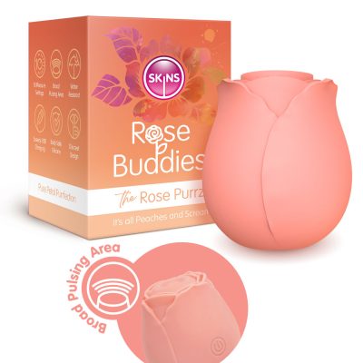 Rose Buddies Rose Purrz Pulsing Action Clitoral Stimulator Peach Orange SKRBRP 5037353010290 Multiview
