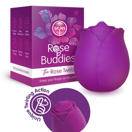 Rose Buddies Rose Twirlz Twirling Action Clitoral Stimulator Purple SKRBRT 5037353010313 Multiview
