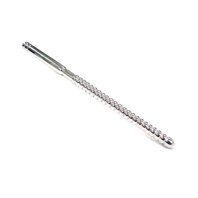Rouge Stainless Steel Ribbed Urethral Probe Chrome RUP04 5060404815070 Detail