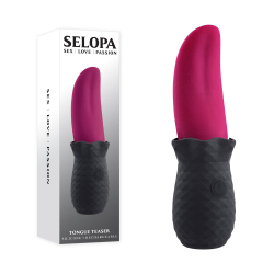 SELOPA – Tongue Teaser Tongue Shaped Vibrator (Magenta/Black)