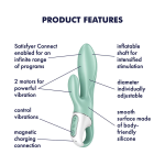 Satisfyer Air Pump Bunny 5+ Smartphone App Enabled Inflatable Rabbit Vibrator Mint Green White SATAPB5GR 4061504038537 Multiview