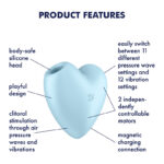 Satisfyer Cutie Heart Air Pulse Stimulator plus Vibration Blue 4037271 4061504037271 Info Detail