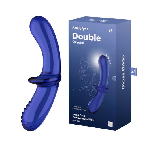 Satisfyer Double Crystal Dual Ended Glass Dildo Blue 4061504045931 Multiview