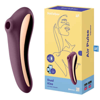 Satisfyer Dual Kiss Air Pulse Vaginal Vibrator Purple Gold 4003016 4061504003016 Multiview