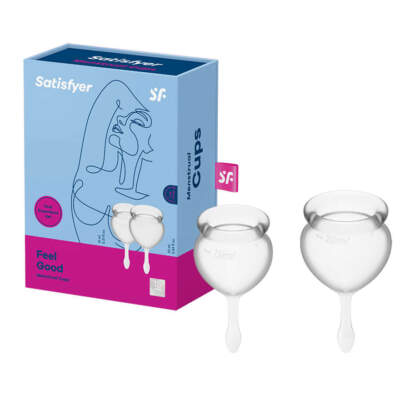 Satisfyer Feel Good Menstrual Cup 2 Pack Clear White SAT MC FG CLR 4061504002088 Multiview