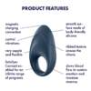 Satisfyer Mighty One Ring App Enabled Vibrating Cock Ring Navy Blue 4061504001999 Feature Detail