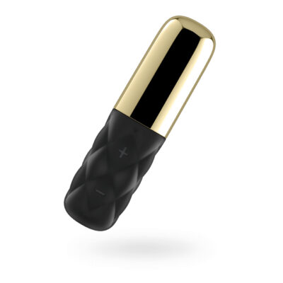 Satisfyer Mini Lovely Honey Rechargeable Mini Vibrator Black Gold 4061504001173 Angle Detail