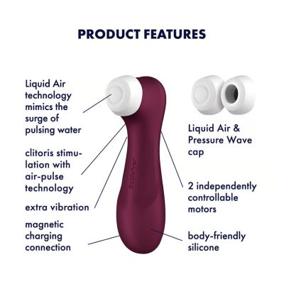 Satisfyer Pro 2 Generation 3 Liquid Air Clitoral Stimulator Wine Red 05187 4061504051871 Feature Detail
