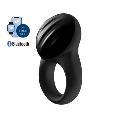 Satisfyer Signet Ring App Enabled Vibrating Cock Ring Black 4061504002002 Detail