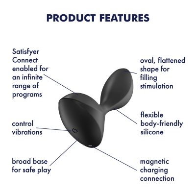 Satisfyer Sweet Seal App Enabled Plug Vibrator Black 4006758 4061504006758 Info Detail