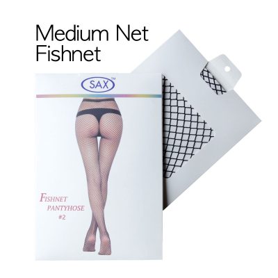 Sax Healthcare Medium Net Fishnet Pantyhose One Size Black SAXMNFNPOSBLK952 9328951009523 Boxview