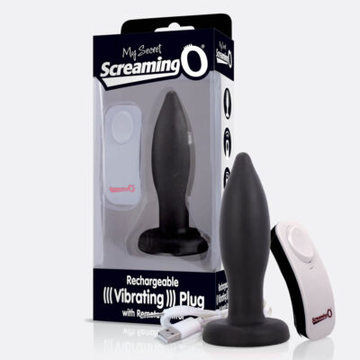 Screaming O My Secret Charged Vibrating Plug with Remote Black AMP BL 101 817483013508 Multiview