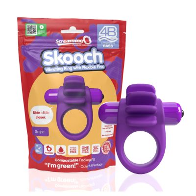 Screaming O Skooch Vibrating Cock Ring with Fins Purple Grape Low Pitch Bass Frequency 4BSK GP 817483015823 Multiview