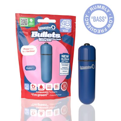 Screaming O Vibrating Bullet Bass Frequency Blueberry Blue 4BBUL BB 817483015205 Multiview