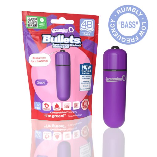 Screaming O Vibrating Bullet Bass Frequency Grape Purple 4BBUL GP 817483015212 Multiview
