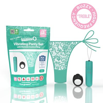 Screaming O Vibrating Panty with Ring Wireless Remote Treble Frequency Kiwi Green 4TPNT KW 817483015465 Multiview