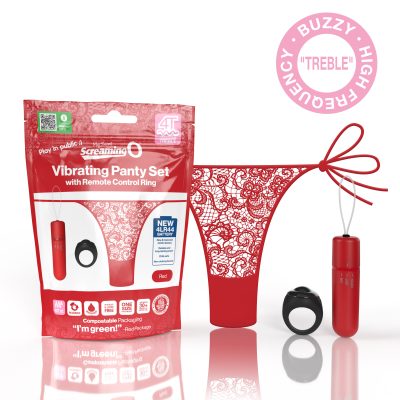 Screaming O Vibrating Panty with Ring Wireless Remote Treble Frequency Red 4TPNT R 817483015472 Multiview