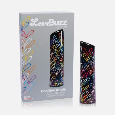 Screaming O x JGoldcrown Lovebuzz Positive Angle Rechargeable Bullet Vibrator Black Printed Pattern LB PA BL 817483014260 Multiview