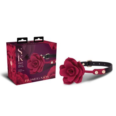 Secret Kisses Rosegasm Bloom Breathable Rose shaped Ball Gag Red Black SK 1030 884472032956 Multiview