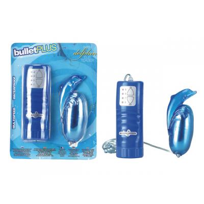 Seven Creations Bullet Plus Egg Vibrator with Dolphin Sleeve Blue 15 02CBLU BCD 4890888127311 Multiview