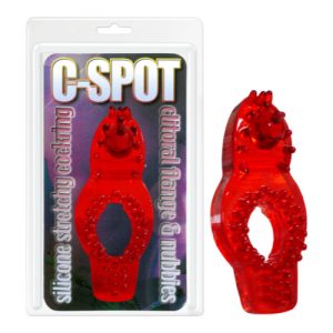 Seven Creations C Spot Flanged Nubby Cock Ring Red 05 259 BCD 4890888123061 Multiview