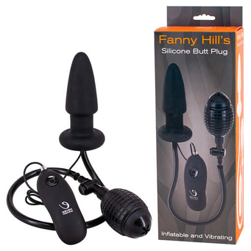 Seven Creations Fanny Hills Silicone Inflatable Vibrating Butt Plug Black 2416 05ABLK BX 4890888141683 Multiview