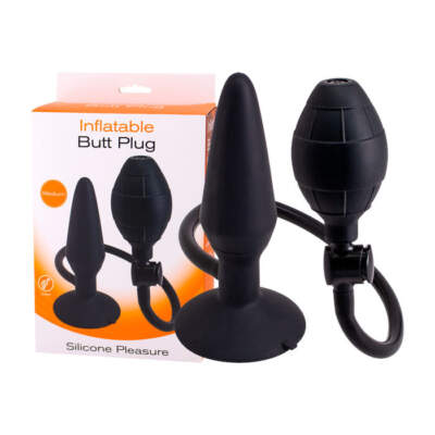 Seven Creations Inflatable Butt Plug Medium Silicone Black Y0011B10PGBX 6946689011873 Multiview