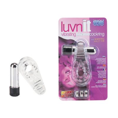 Seven Creations Luvn It Jelly Cock Ring with Silver Bullet Vibrator Clear Silver 05 262V CL BCD 4890888123092 Multiview