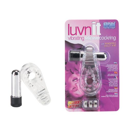Seven Creations Luvn It Jelly Cock Ring with Silver Bullet Vibrator Clear Silver 05 262V CL BCD 4890888123092 Multiview