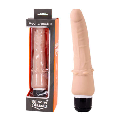 Seven Creations Silicone Classic Plus Rechargeable Mr Thin Penis Vibrator Light Flesh FMKB0275Y4SPGX 6946689011828 Multiview