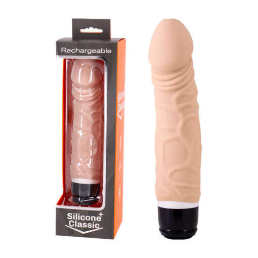 Seven Creations Silicone Classic Plus Rechargeable Patriot Penis Vibrator Light Flesh MKB0273Y4SPGX 6946689011781 Multiview