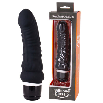Seven Creations Silicone Classic Plus Rechargeable Penis Vibrator Mr Ripple Black MKB0272B1SPGX 6946689011750 Multiview