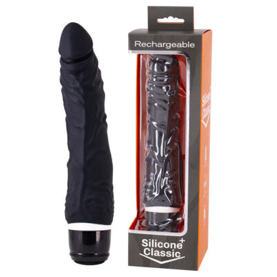 Seven Creations Silicone Classic Plus Rechargeable Penis Vibrator Patriot Black MKB0274B1SPGX 6946689011798 Multiview