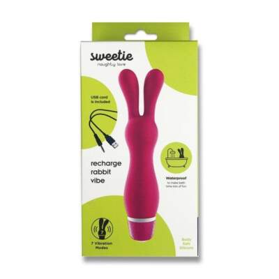 Seven Creations Sweetie Rechargeable Rabbit Ears Vibrator Pink B0229M1SPGBX 6946689011903 Boxview