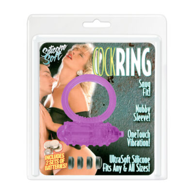 Seven Creations Ultra Soft Vibrating Cock Ring Purple 2K771CLV 4890888120411 Boxview