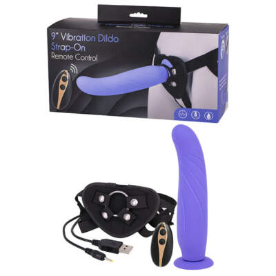 Seven Creations Wireless Remote Rechargeable Vibrating Dildo Strap On 9 Inch Purple K0055H7SPGBX 6946689012054 Multiview