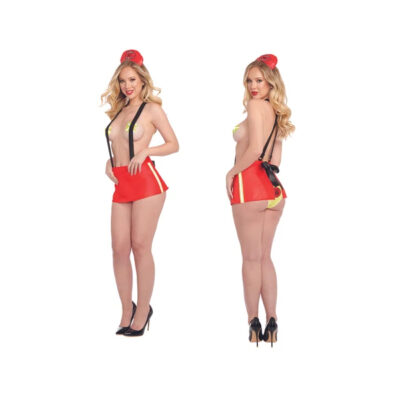 Shes Fire Firefighter Costume OS Red Yellow DG12345OS 888368307920 Multi Detail
