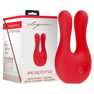 Shots Elegance Exceptional Dual Clitoral Stimulator Red ELE005RED 8714273925084 Multiview