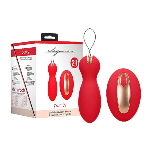 Shots Elegance Purity Wireless Egg Vibrator Red ELE017RED 8714273547972 Multiview
