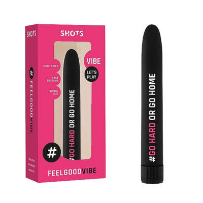 Shots Feelgood Vibe Go Hard Or Go Home Printed Smoothie Vibrator Black FEE020BLK 8714273543417 Multiview