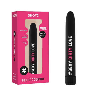 Shots Feelgood Vibe Sexy Dirty Love Printed Smoothie Vibrator Black FEE016BLK 8714273543370 Multiview