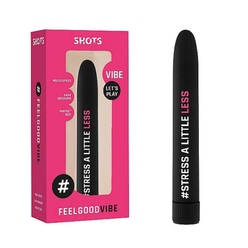 Shots Feelgood Vibe Stress a Little Less Printed Smoothie Vibrator Black FEE017BLK 8714273543387 Multiview