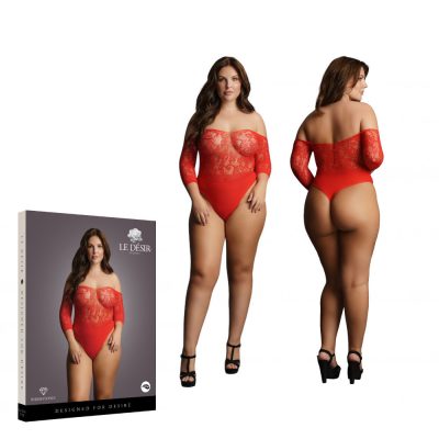 Shots Le Desir Crotchless Rhinestone Teddy Queen Red DES034REDOSX 7423522594582 Multiview