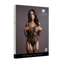 Shots Le Desir Fishnet and Lace Bodystocking OSFM DES022BLKOS 8714273495440 Boxview