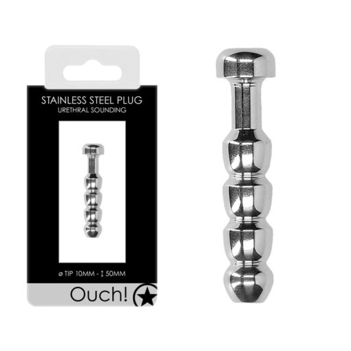 Shots Ouch 2 Inch Stainless Steel Urethral Cock Plug Silver OU612 7423522553596 Multiview